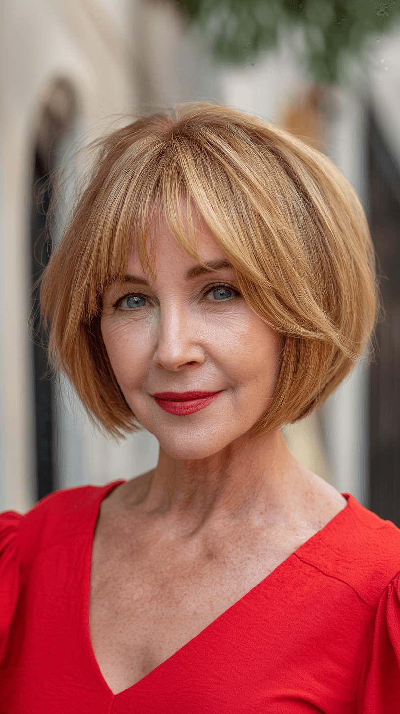 Modern Textured Bob with Flattering Long Bangs
