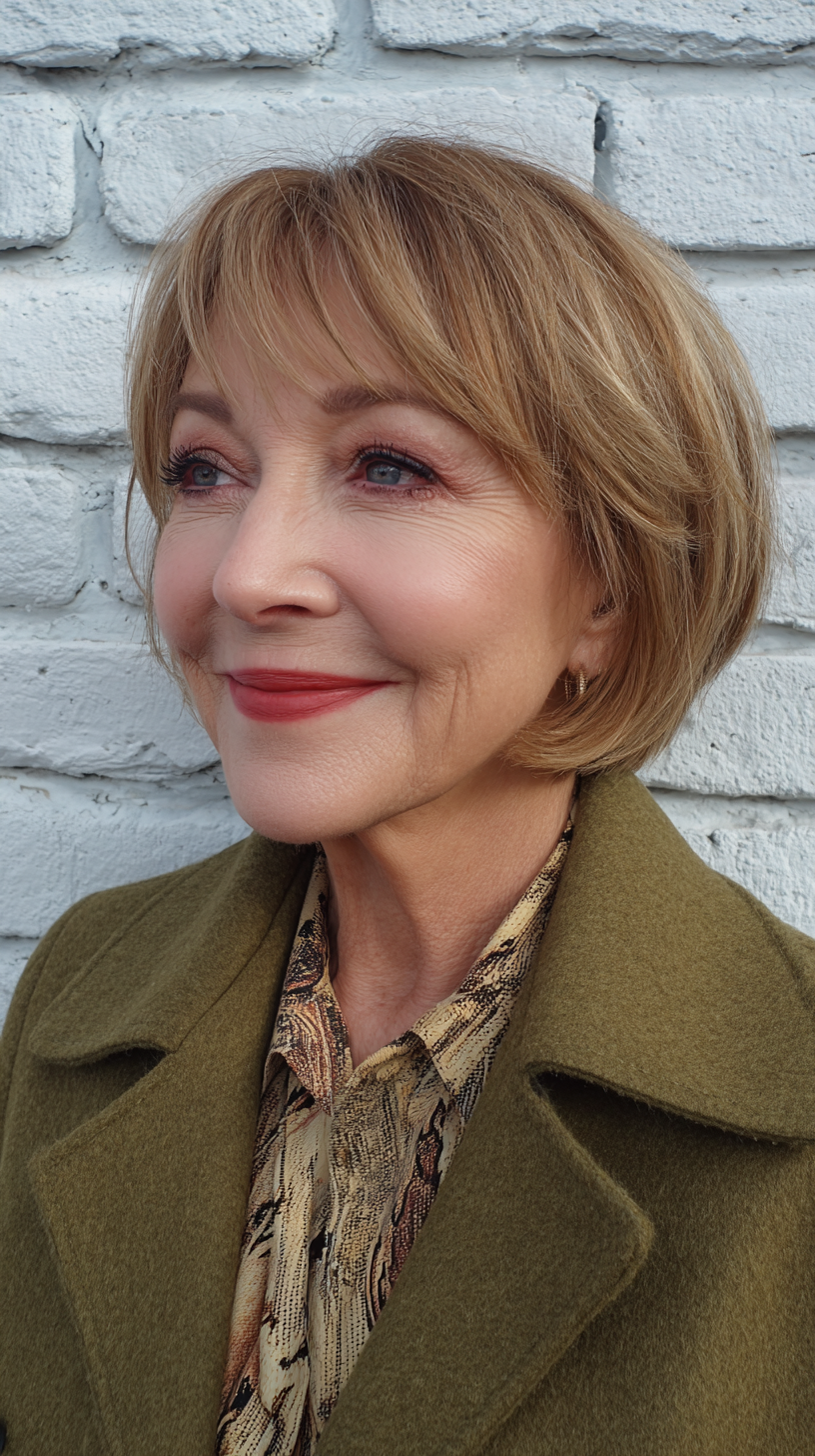 Modern Textured Bob with Soft Bangs