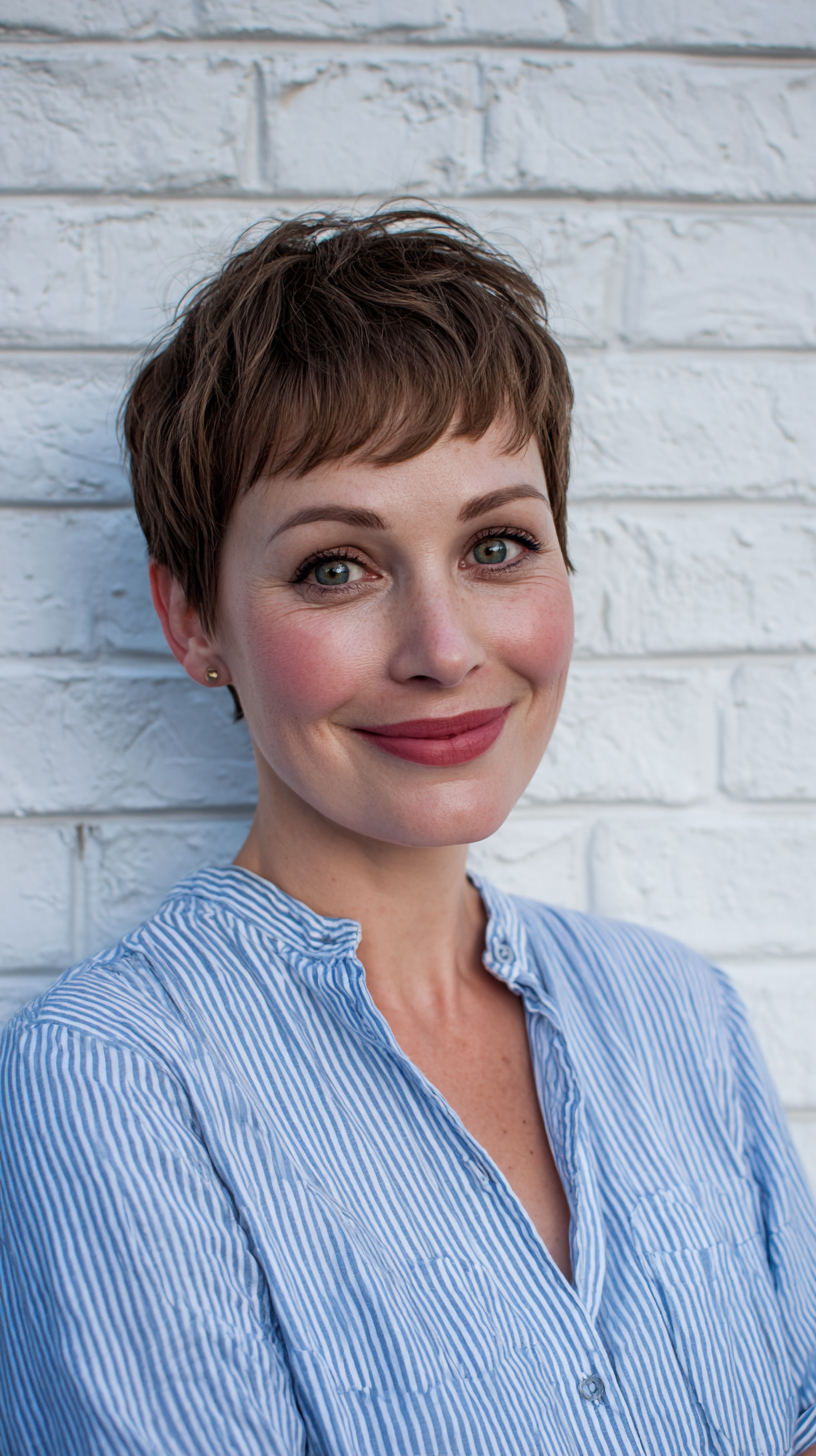 Playful Short Pixie with Textured Layers