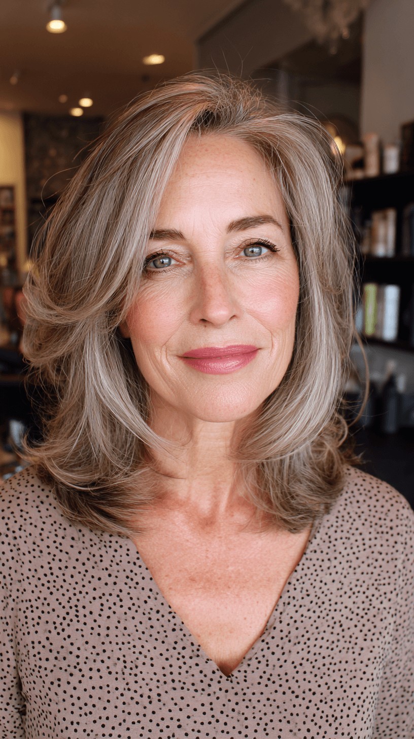 Soft Layered Ash Blonde Cut with Natural Movement