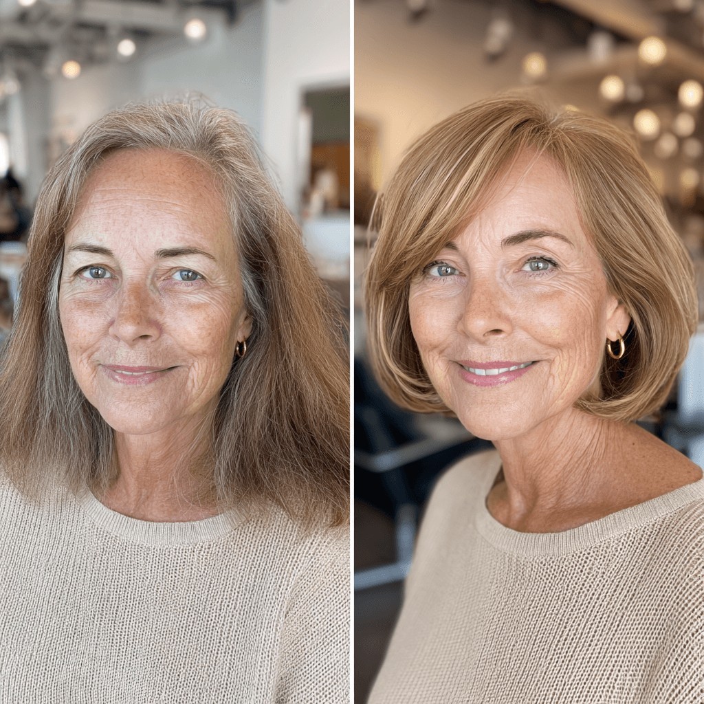 Soft Textured Bob with Long Side Bangs