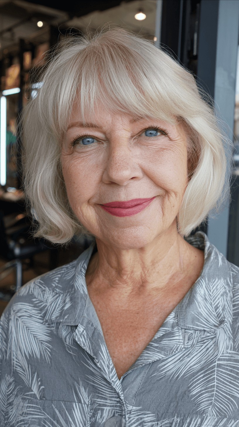 Soft Textured Bob with Subtle Bangs