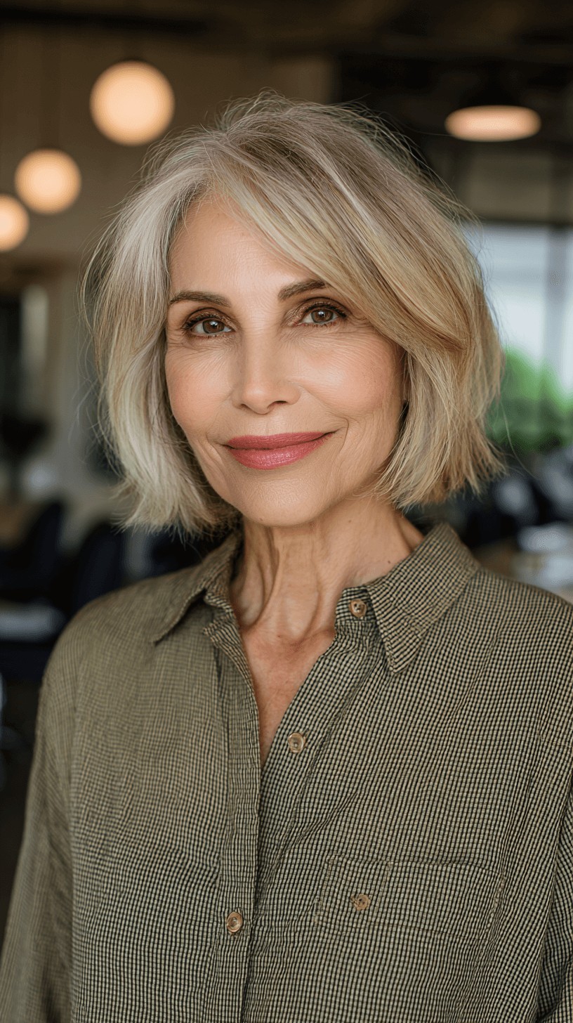 Soft Textured Lob with Subtle Highlights