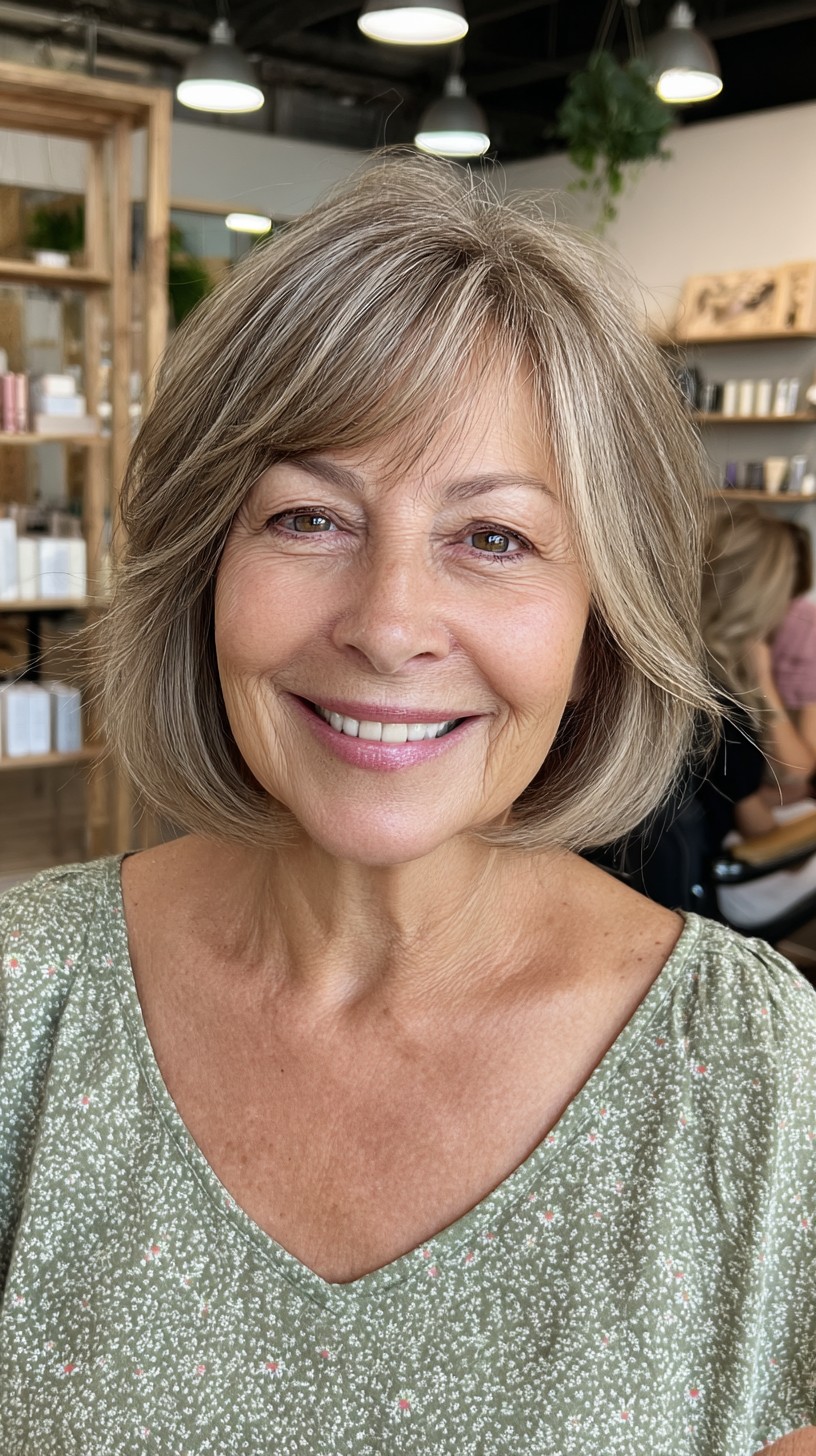 Softly Layered Wispy Bob with Subtle Highlights