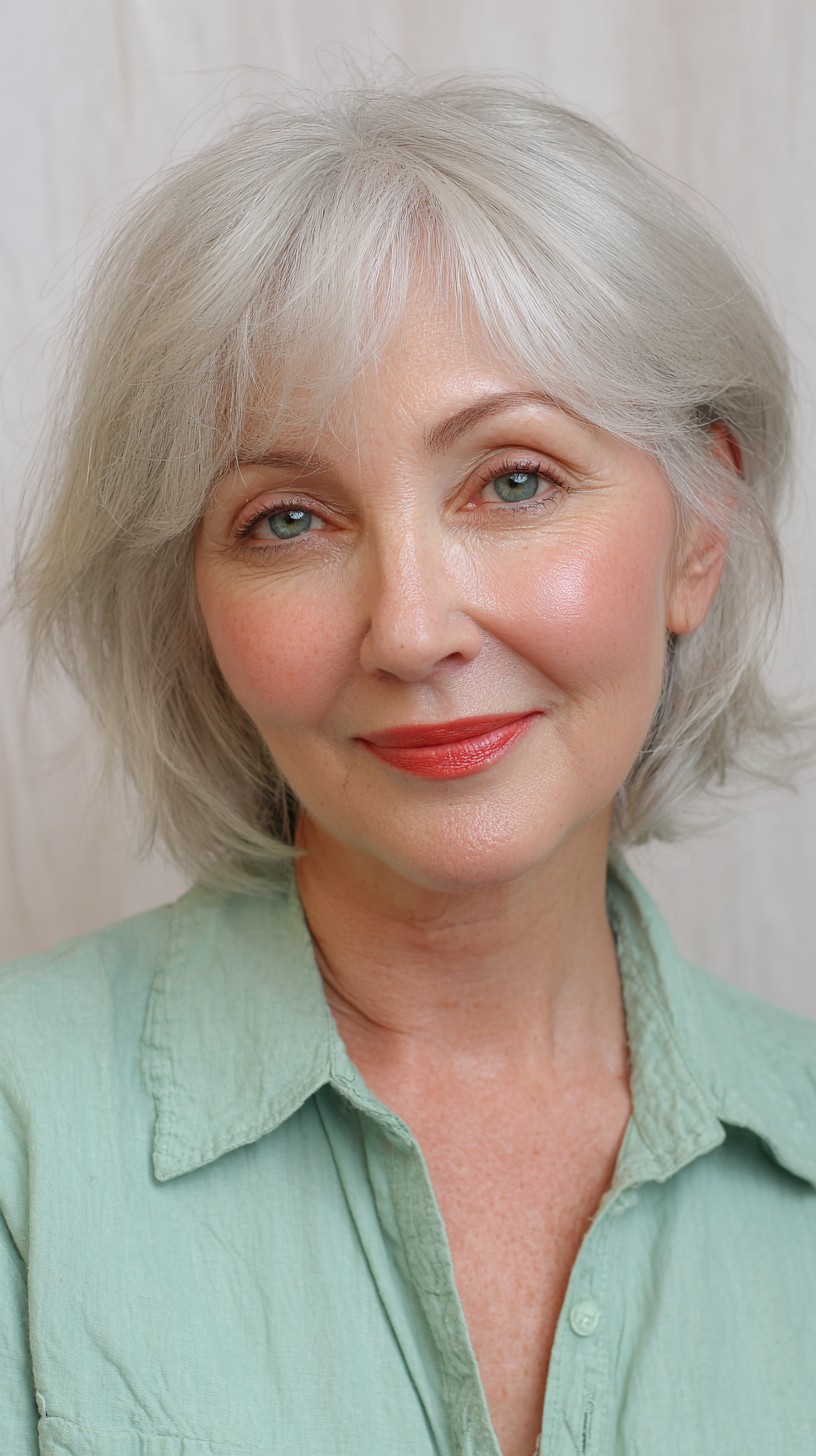 Softly Textured Bixie Shag with Wispy Bangs