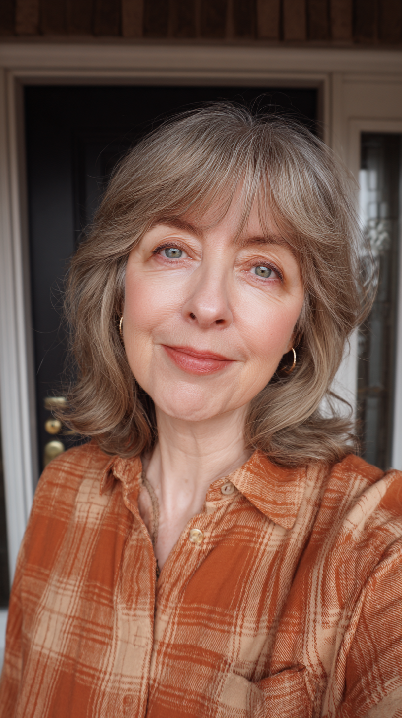 Softly Textured Mid-Length Cut with Gentle Waves