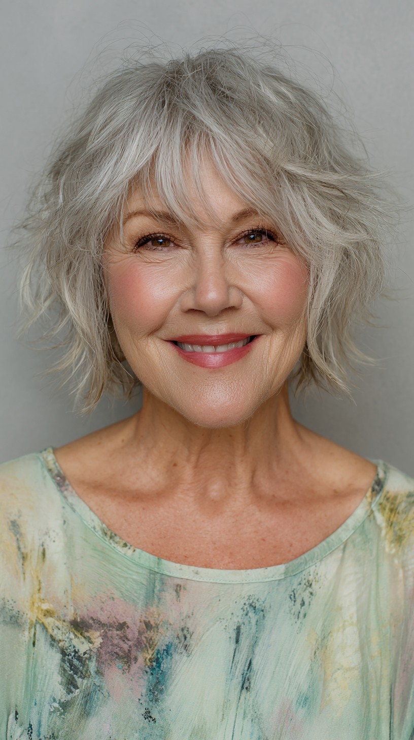 Softly Textured Wispy Bob with Face-Framing Layers