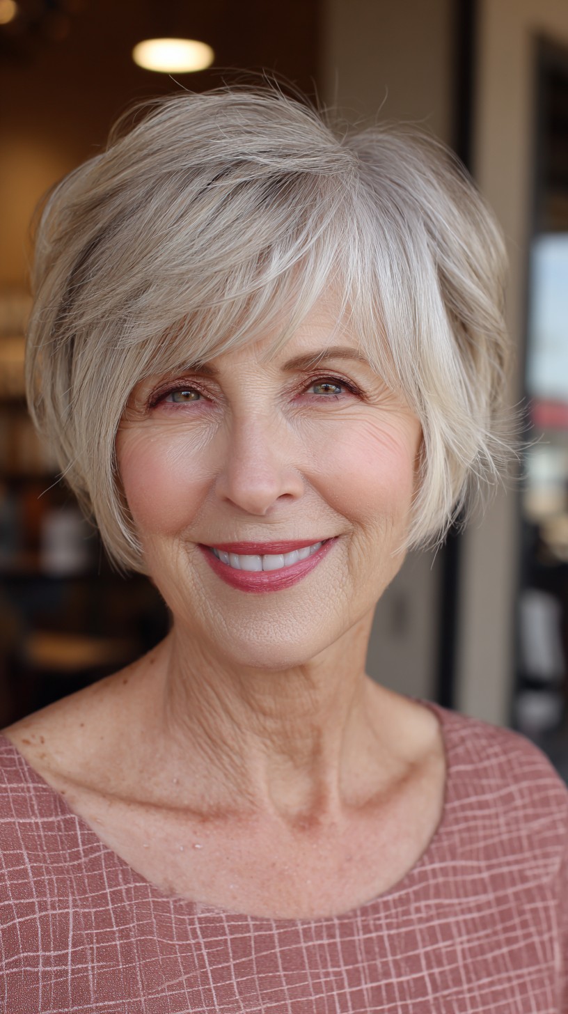 Softly Textured Wispy Bob with Feathered Layers