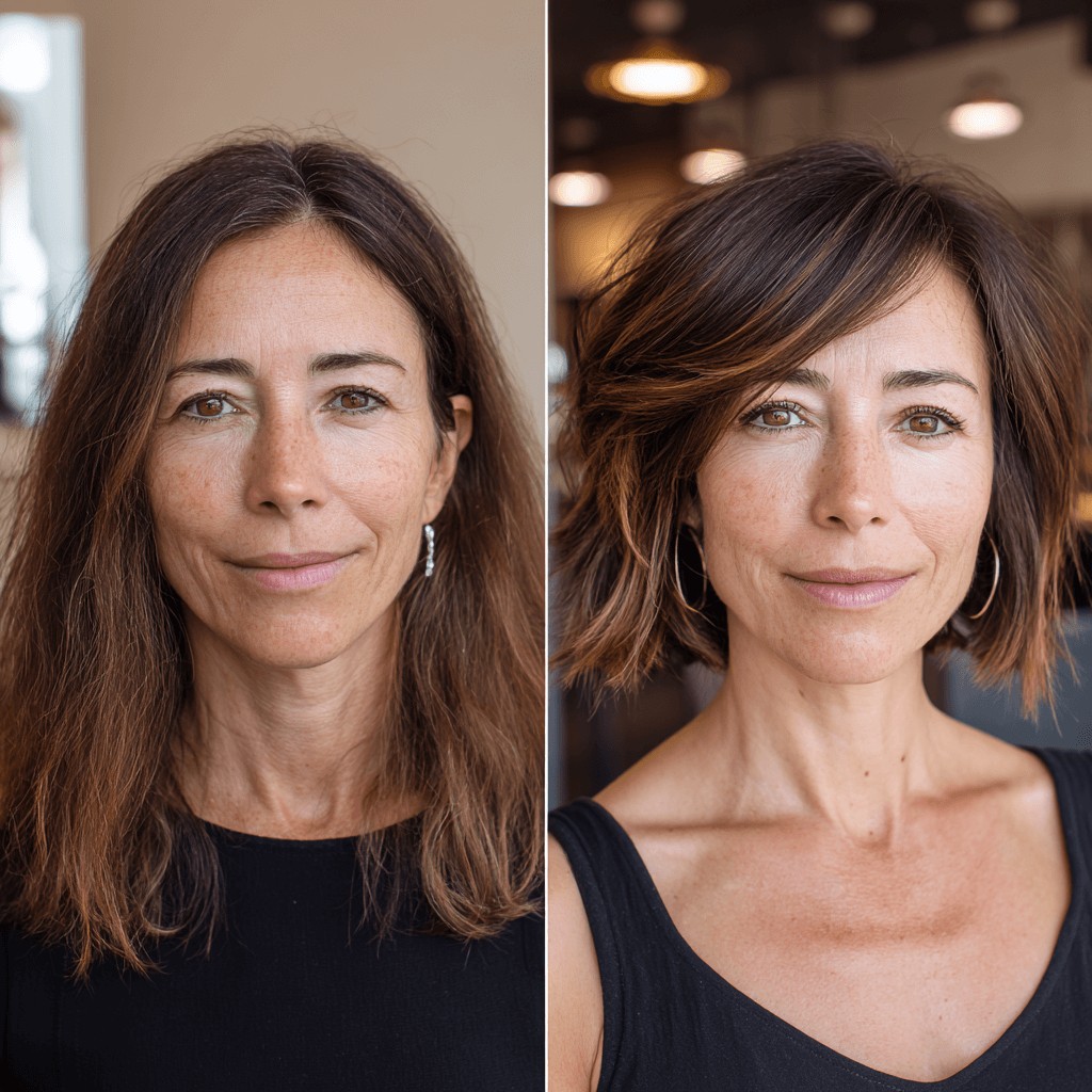 stylish long bob with subtle highlights