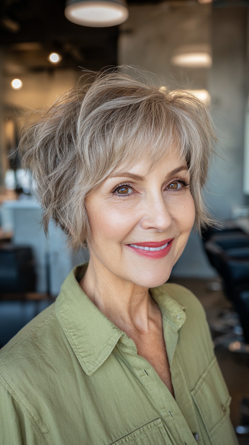 Textured Bixie Shag with Lively Layers and Subtle Highlights