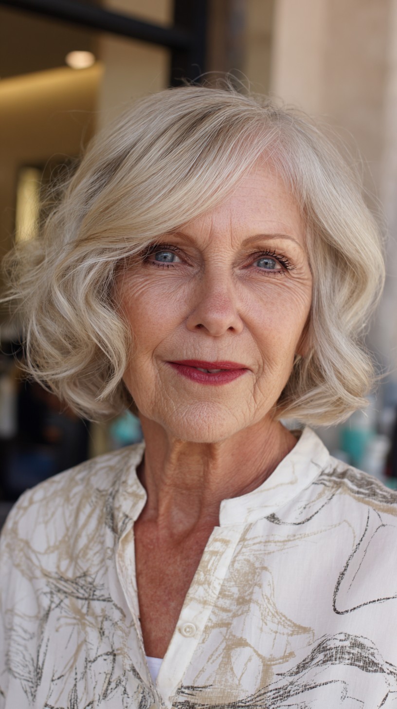 Textured Layered Bob with Soft Curls