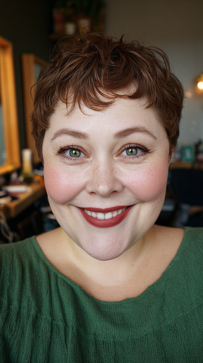 Textured Pixie Cut with Soft Curly Layers