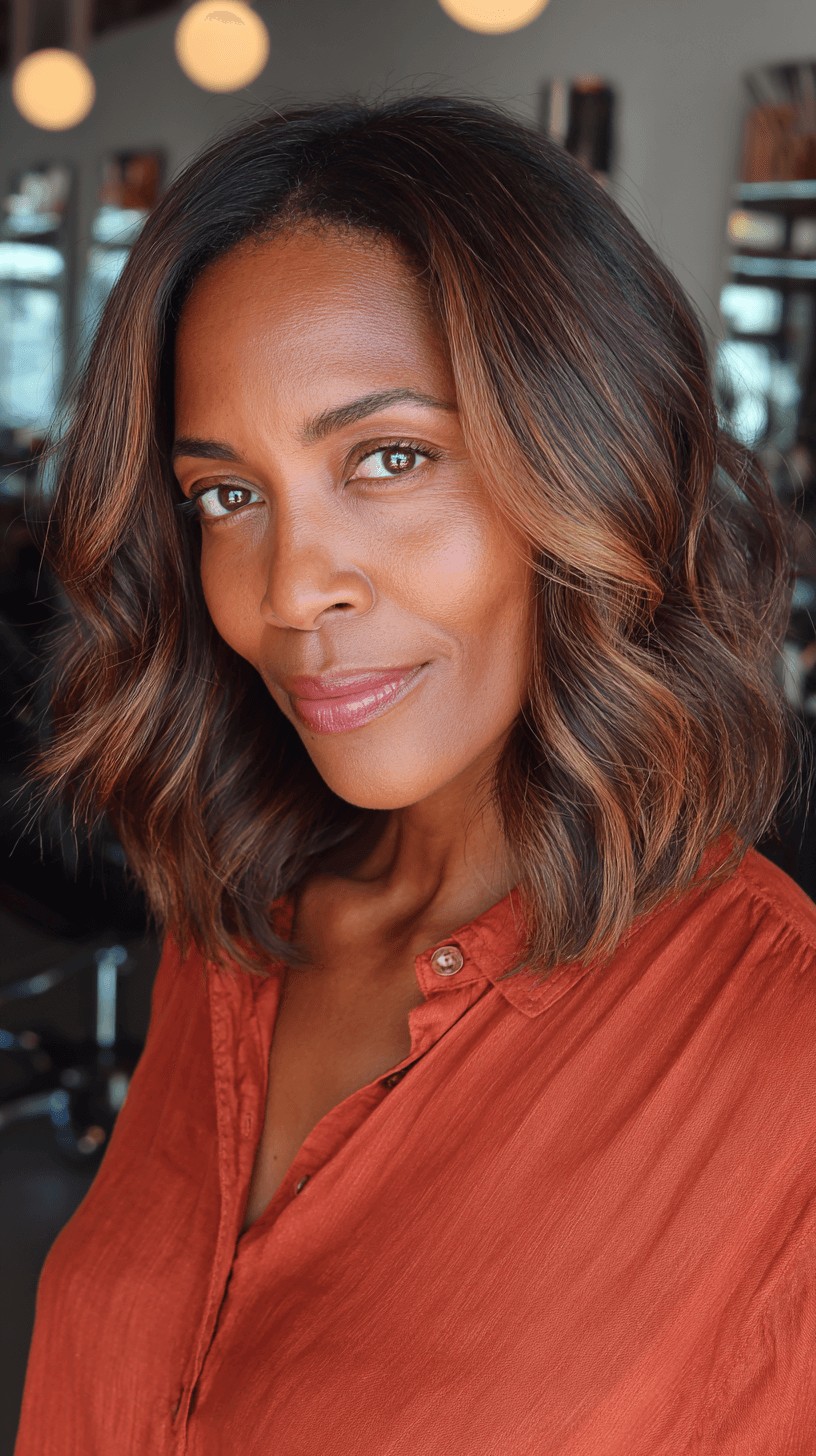 Warm Caramel Waves with Face-Softening Layers