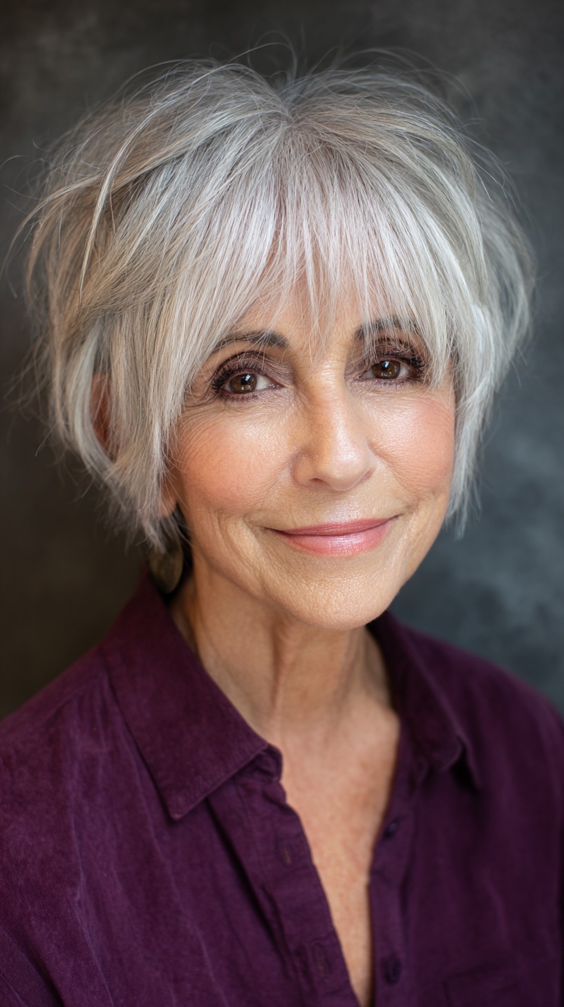 Wispy Silver Bixie Shag with Textured Layers