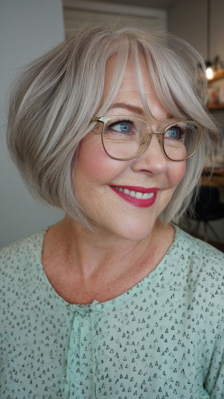 Charming Textured Bob with Side-Swept Bangs