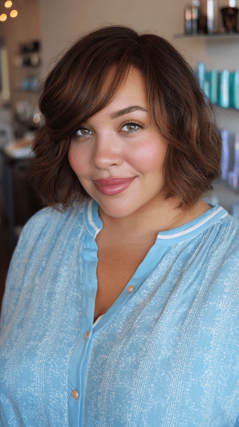 Chic Textured Bob with Soft Bangs