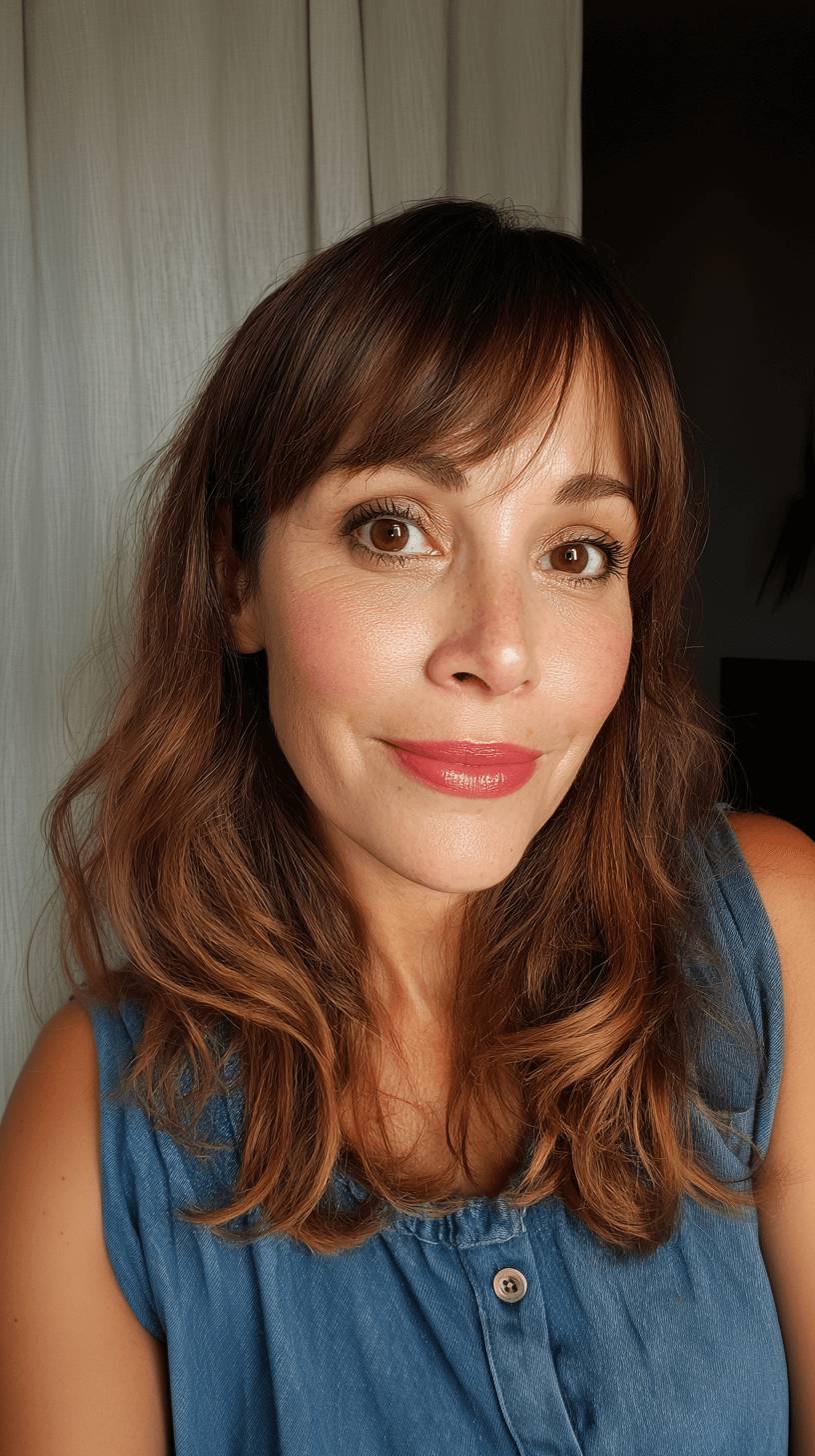 Effortlessly Chic Razor Cut Bangs with Subtle Textured Layers