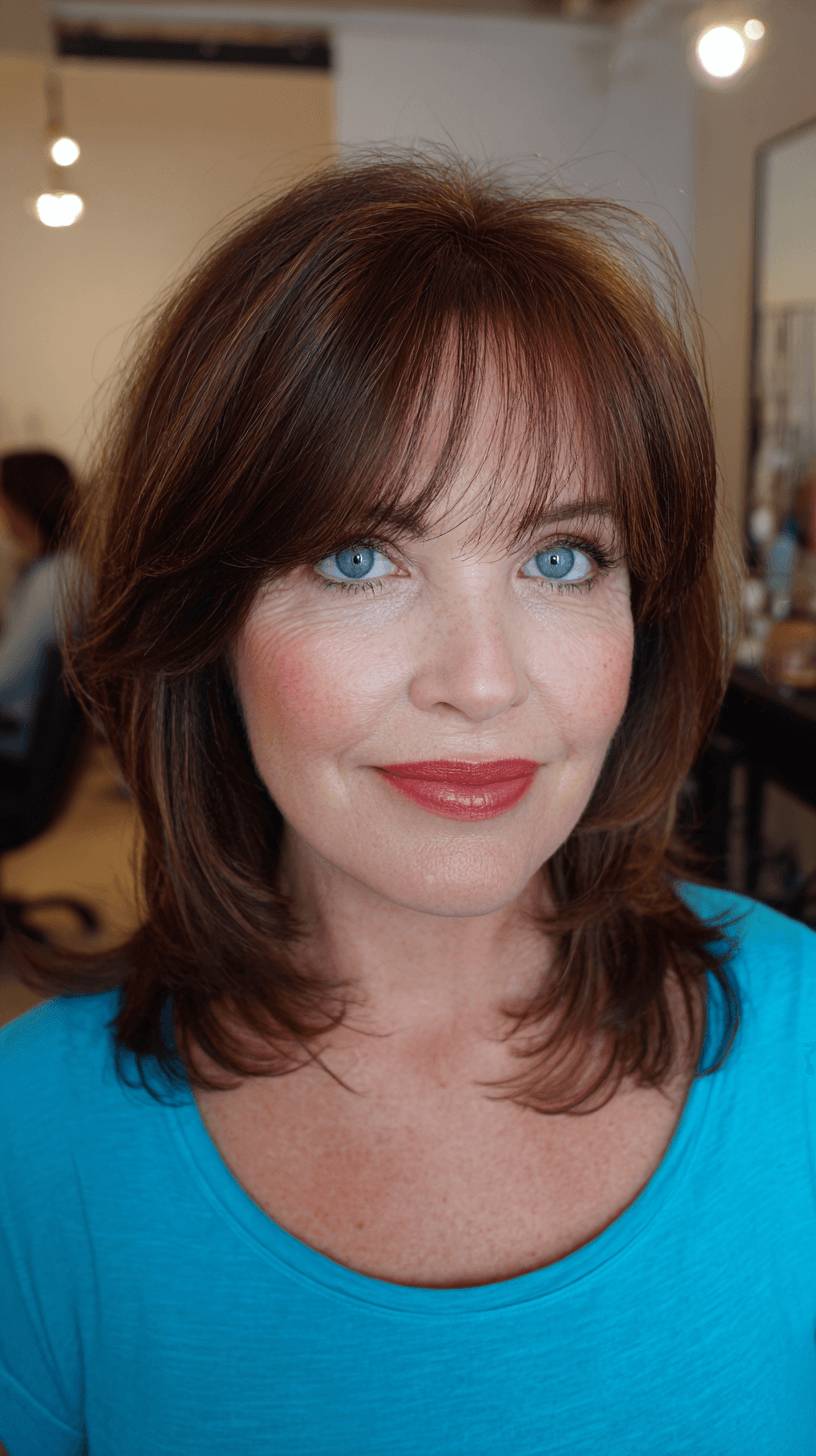 Layered Razor Cut Bangs with Face-Framing Texture