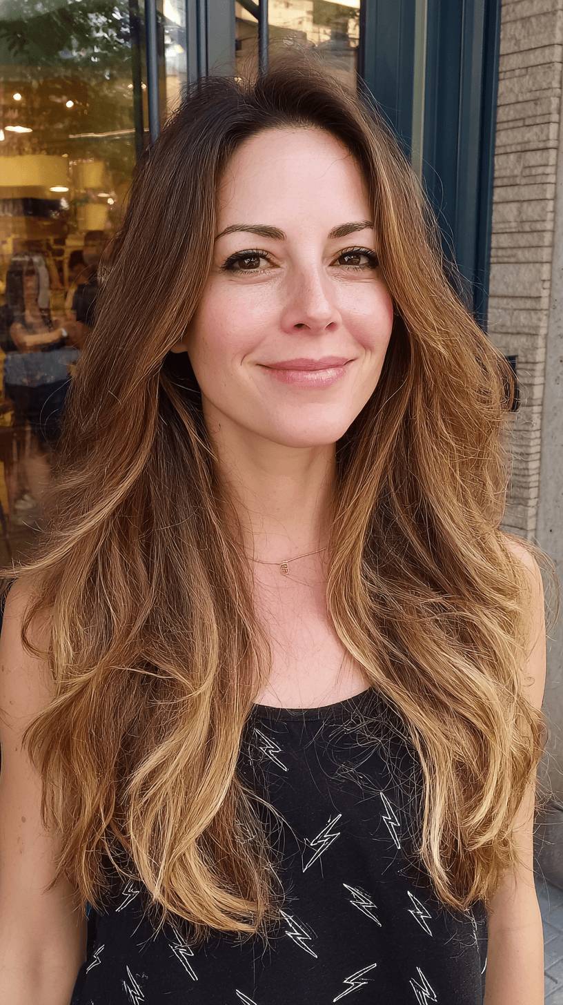Long Layered Waves with Subtle Ombre Highlights