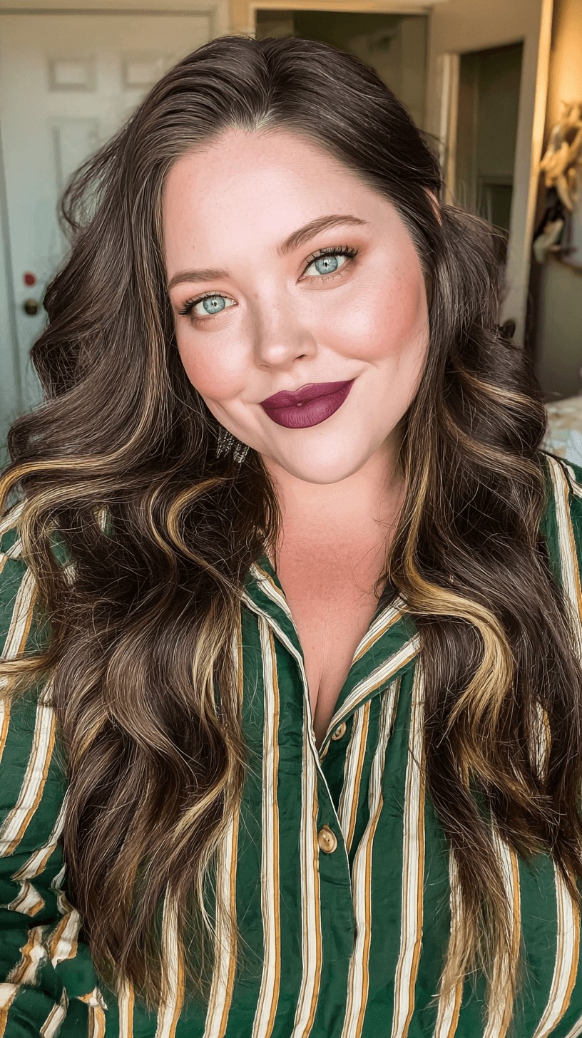 Luxurious Long Waves with Subtle Caramel Highlights