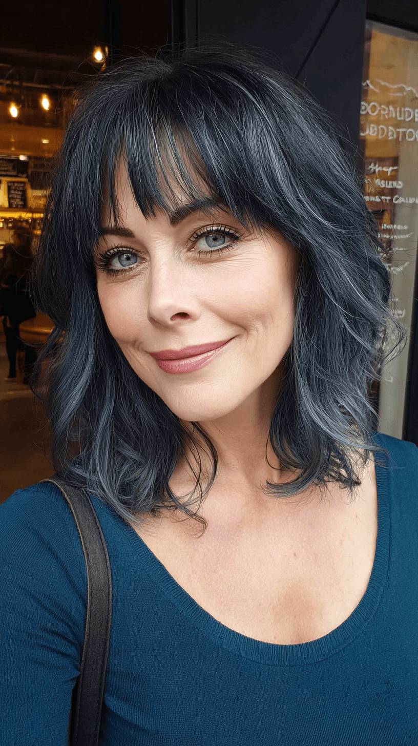 Modern Textured Lob with Subtle Blue Highlights