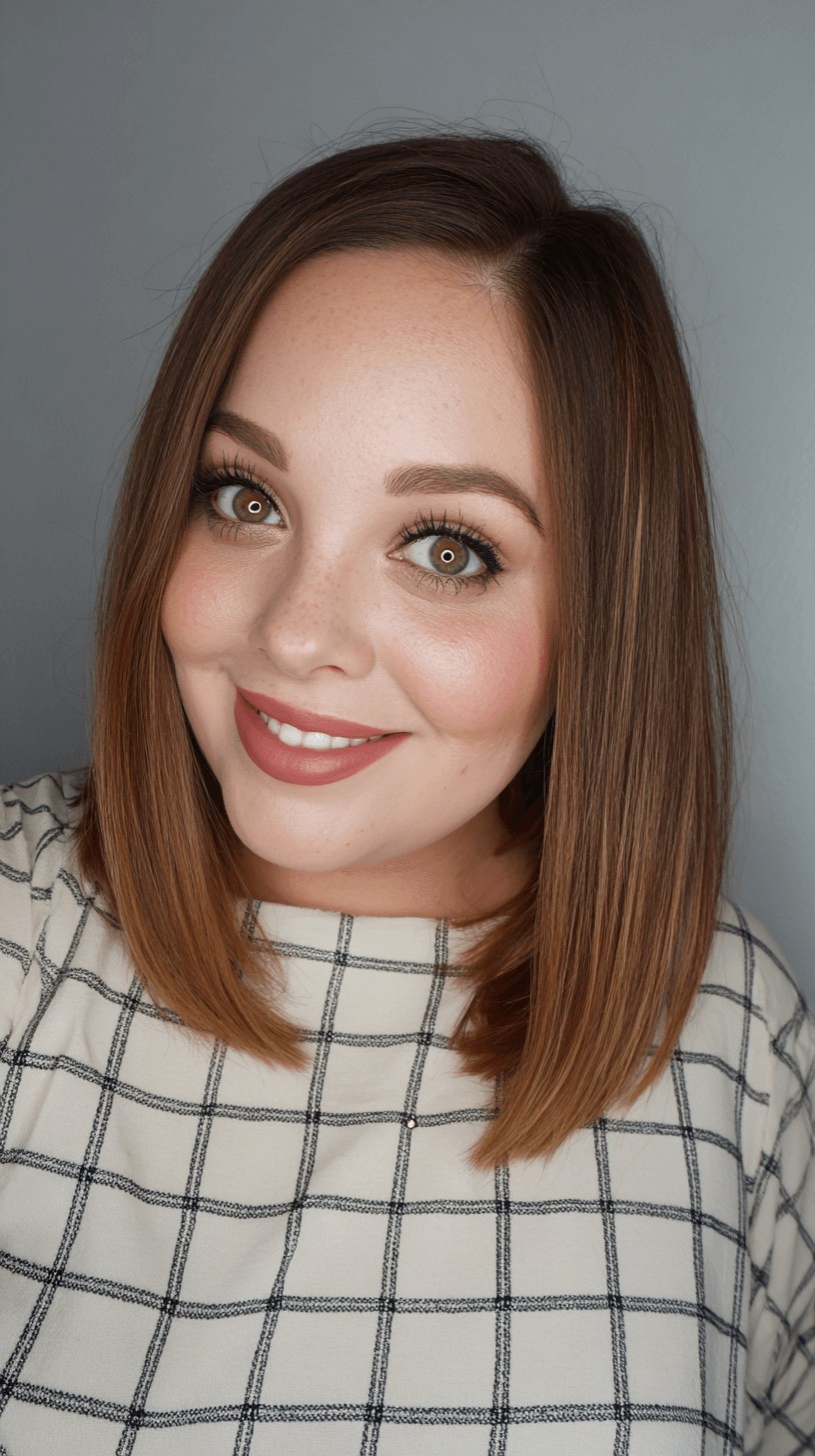 Sleek Blunt Cut with Subtle Warm Undertones