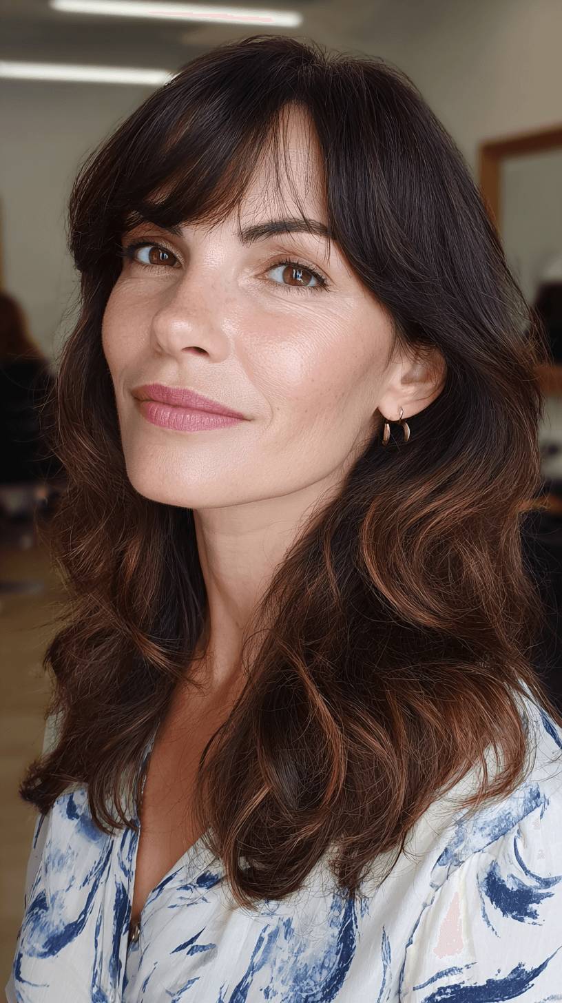 Soft Razor Cut Bangs with Flowing Layers