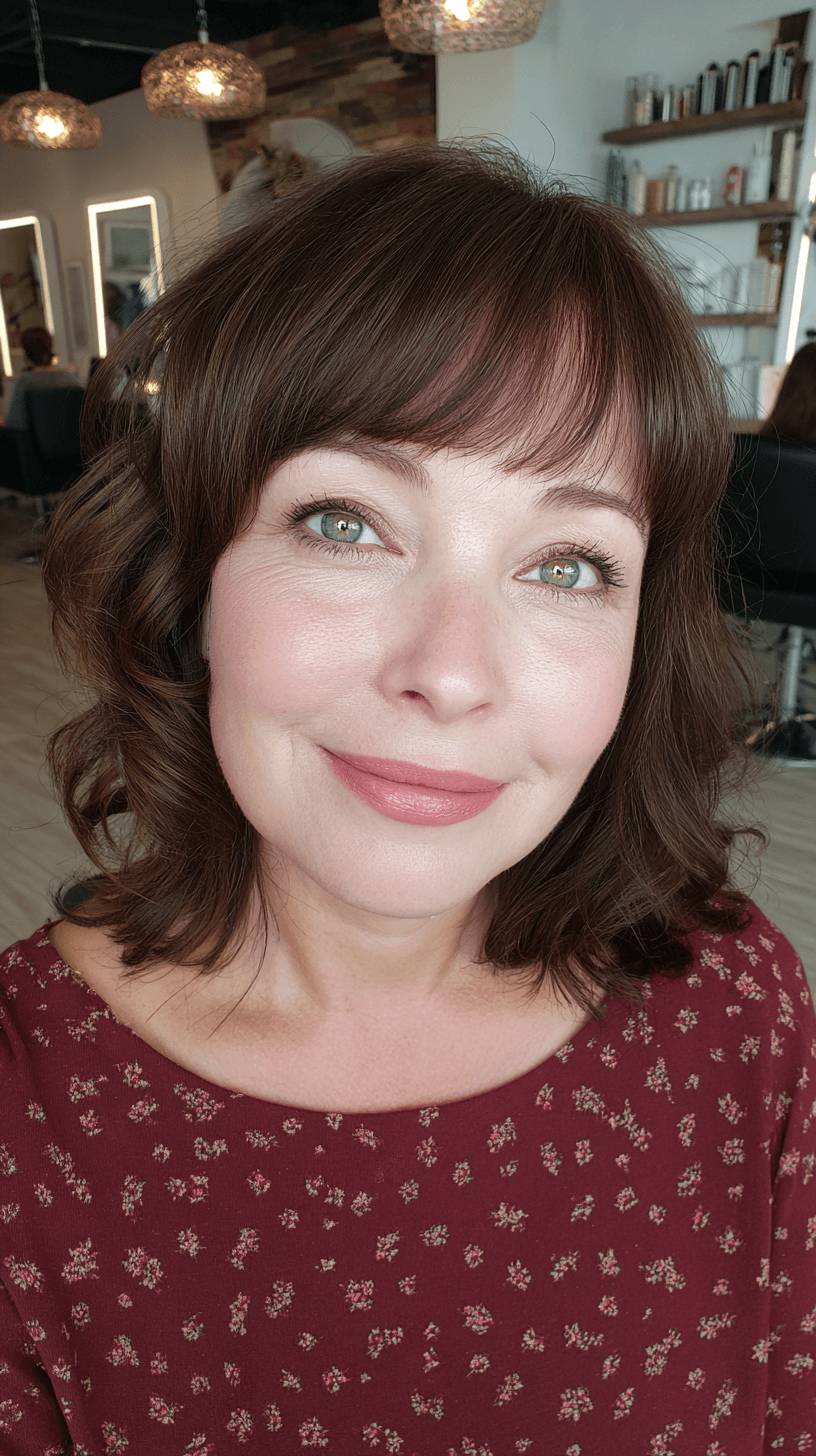 Soft Textured Razor Cut Bangs with Gentle Curls