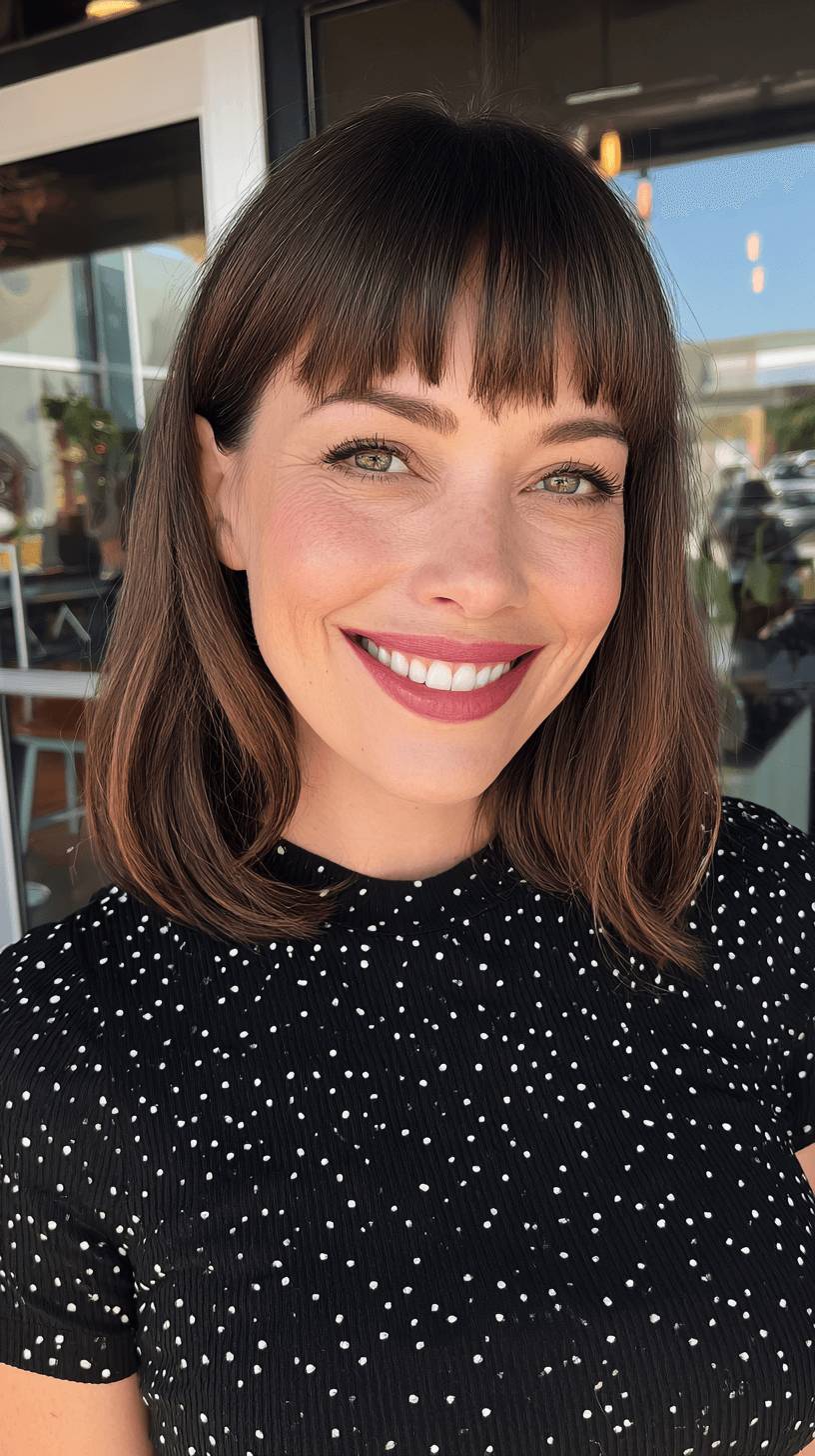 Stylish Sleek Razor Cut Bangs with Subtle Layers