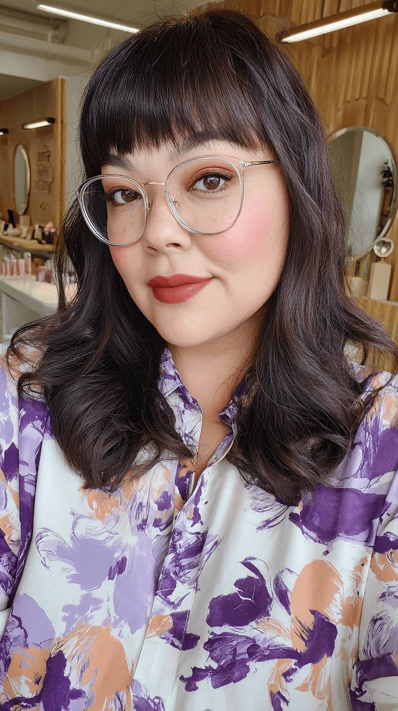 Stylish Textured Razor Cut Bangs with Soft Waves