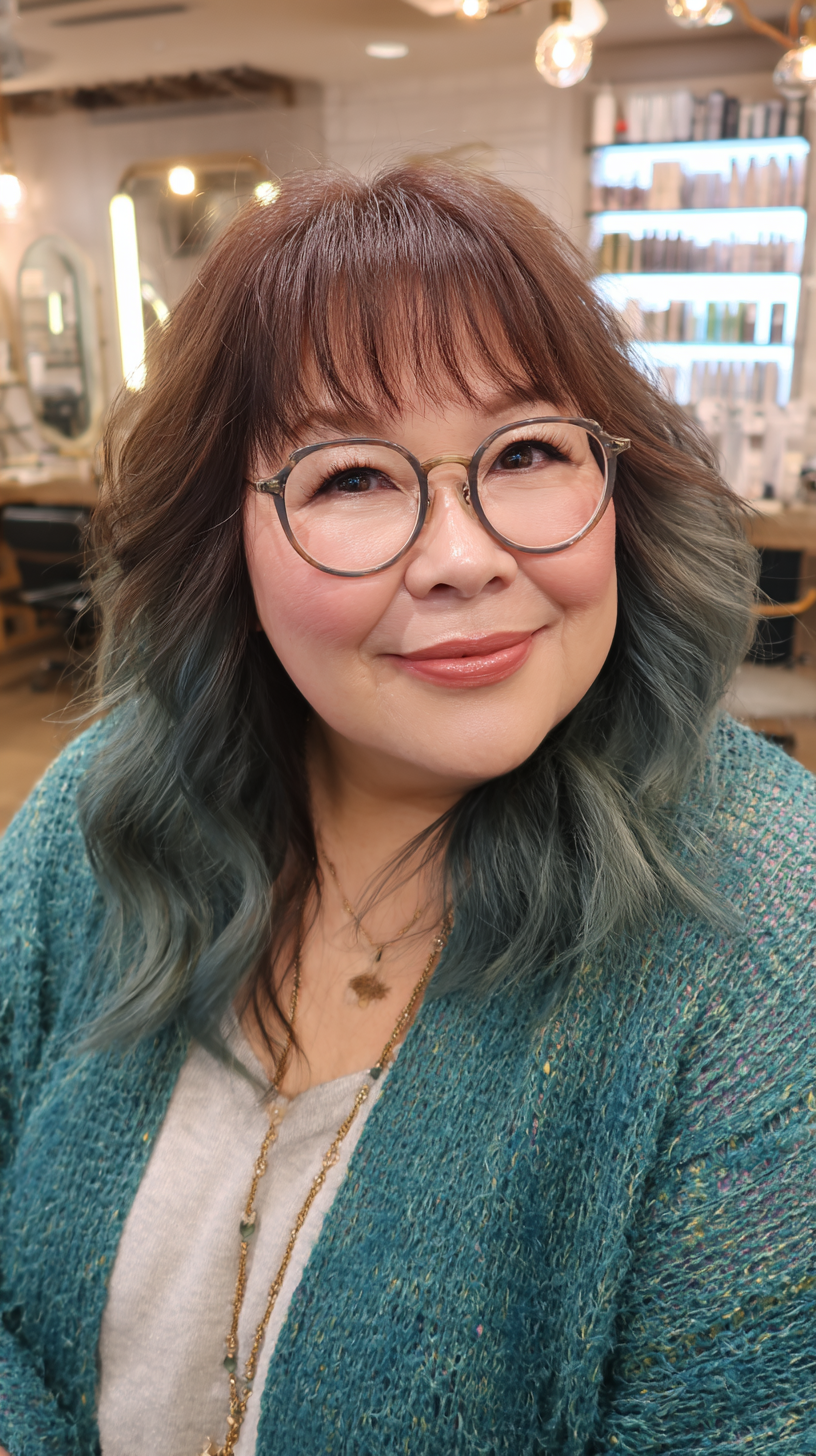 Stylish Wavy Lob with Tapered Layers