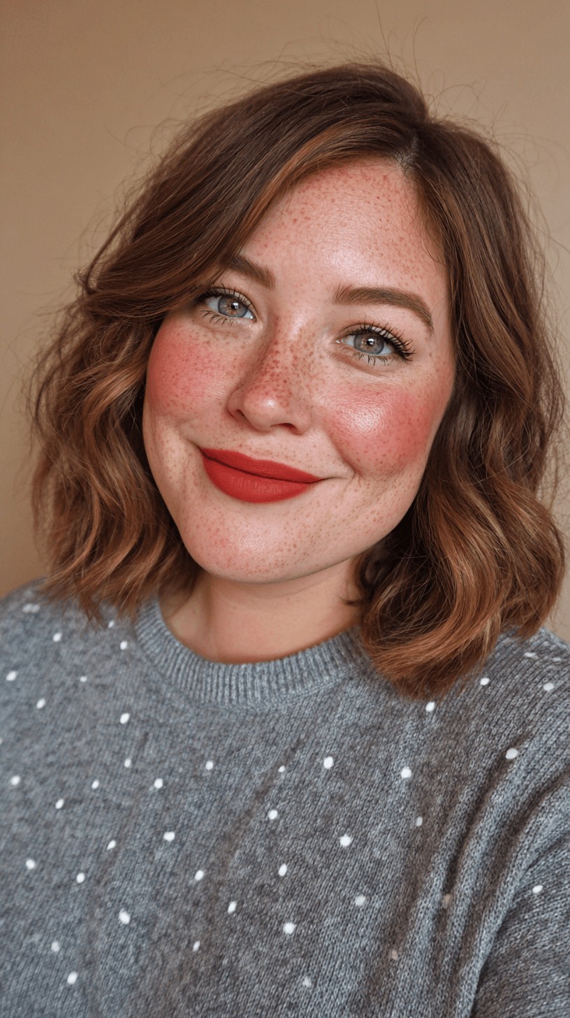 Textured Bob with Soft Waves and Subtle Highlights