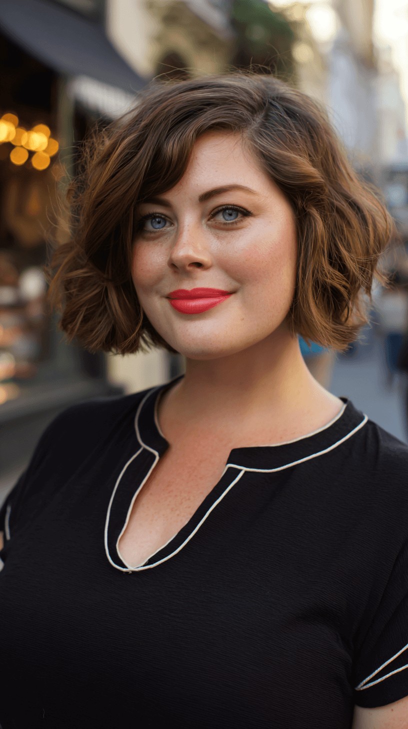 Textured Curly Bob with Defined Ends