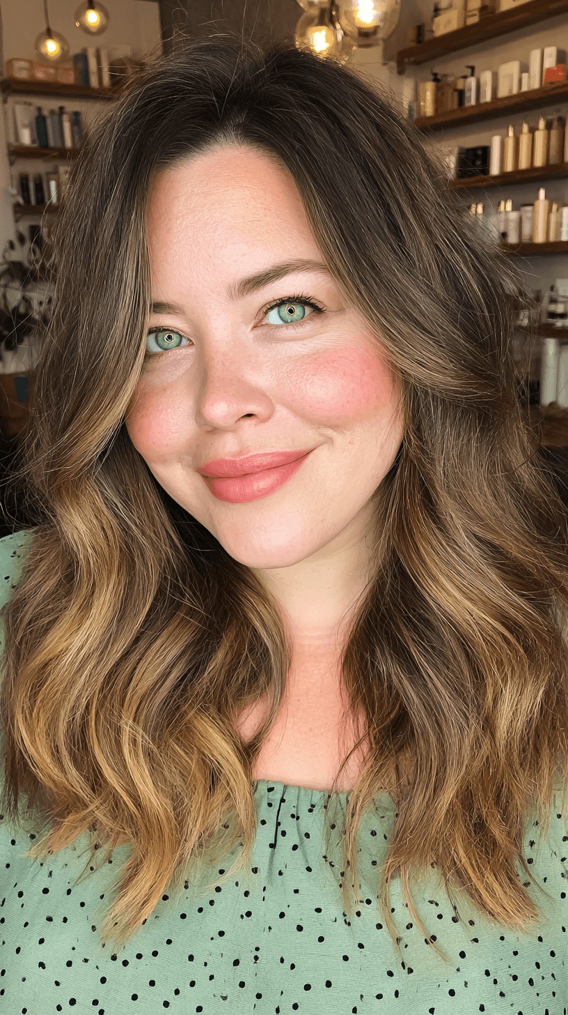 Textured Long Waves with Balayage Highlights