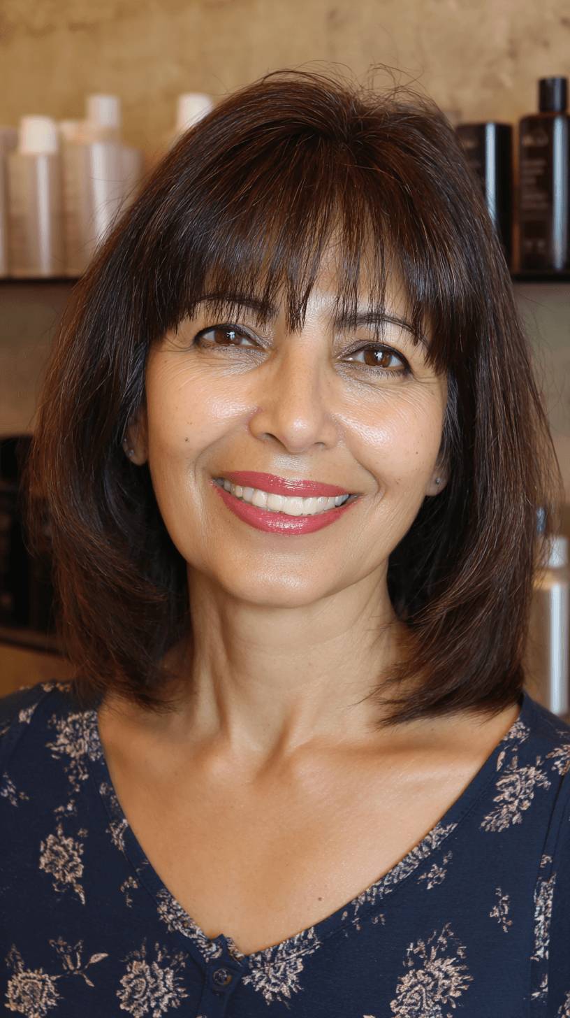 Textured Razor Cut Bangs with Soft Layered Bob