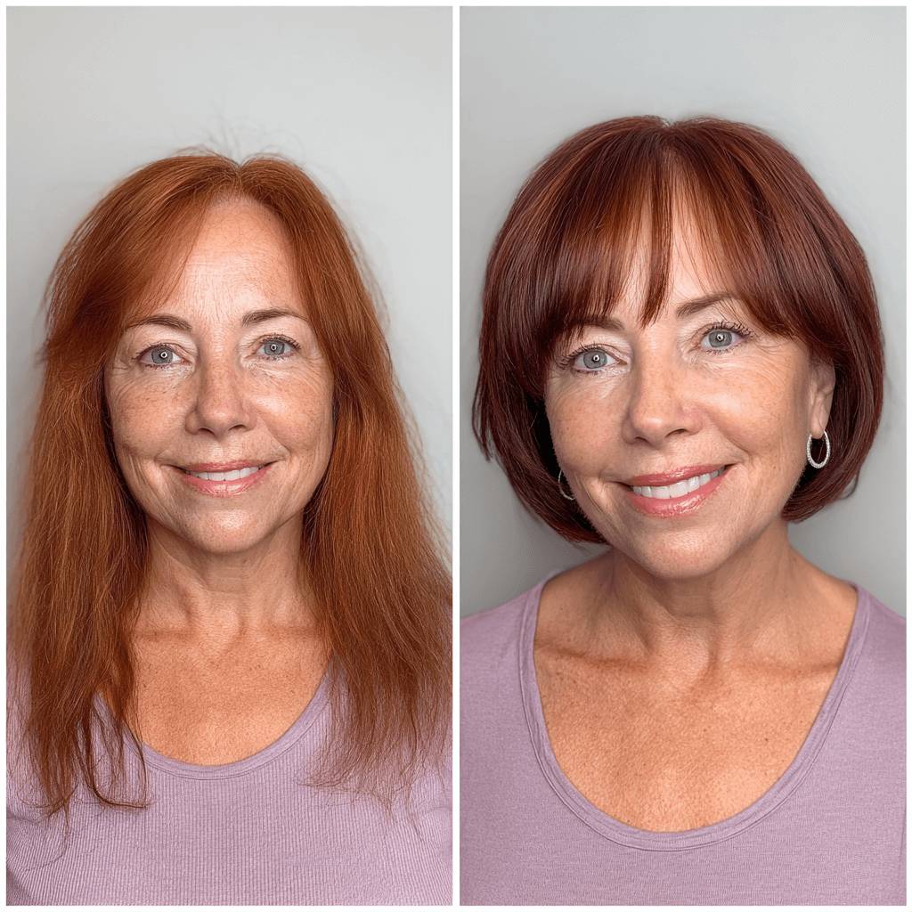 Chic Blunt Bob with Soft Fringe