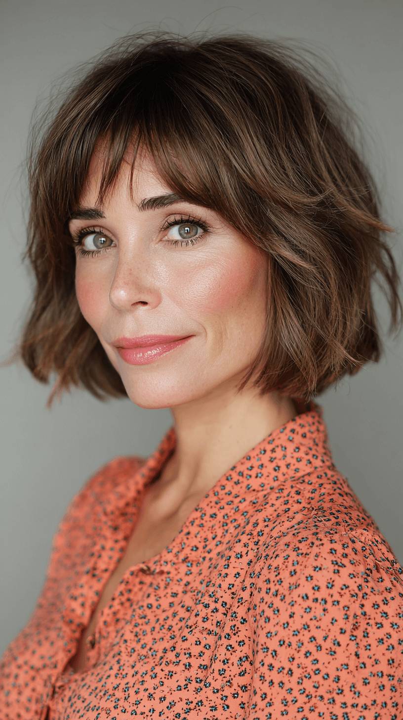 Chic Layered Bob with Soft Bangs
