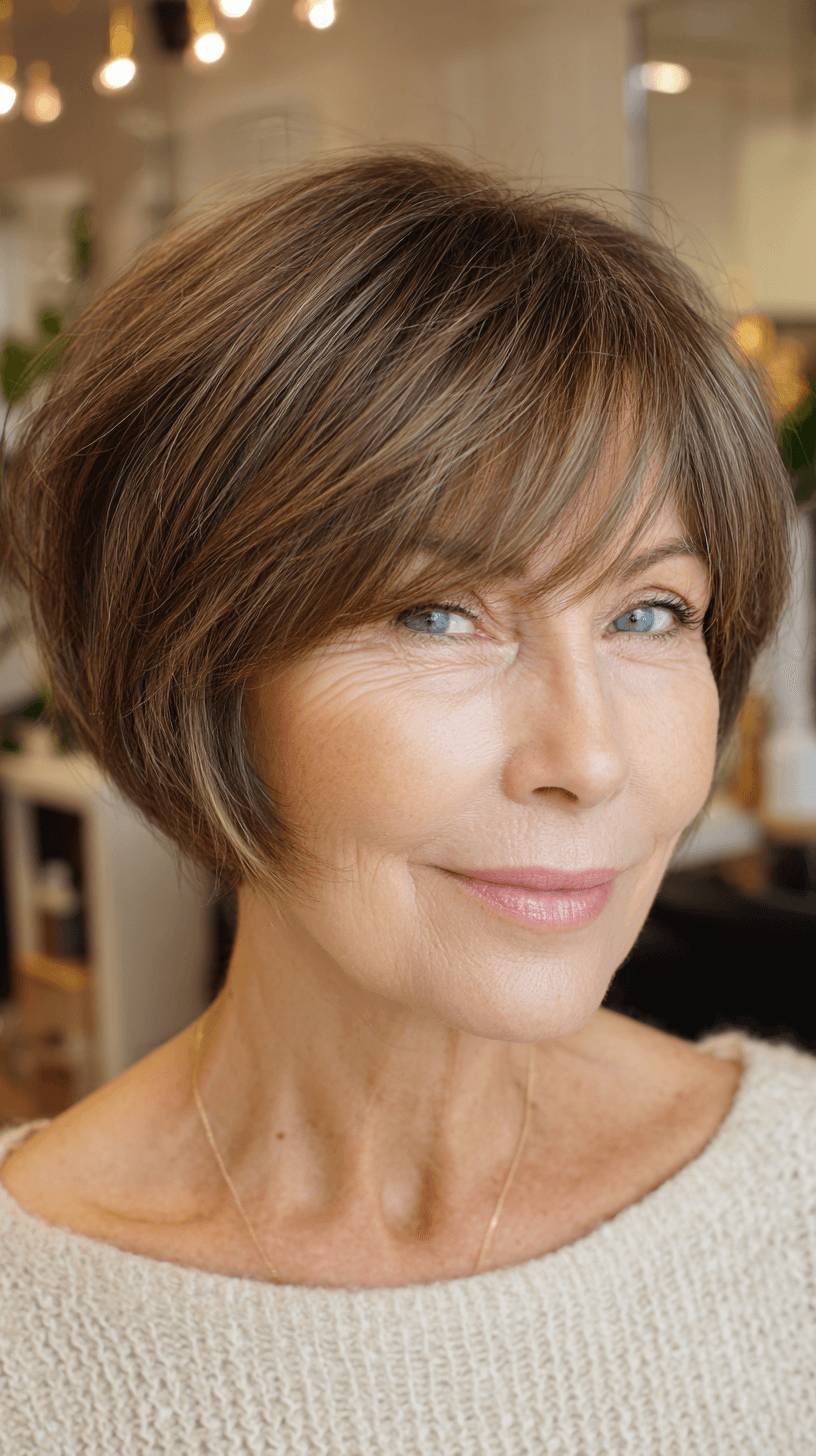 Chic Textured Bob with Wispy Bangs
