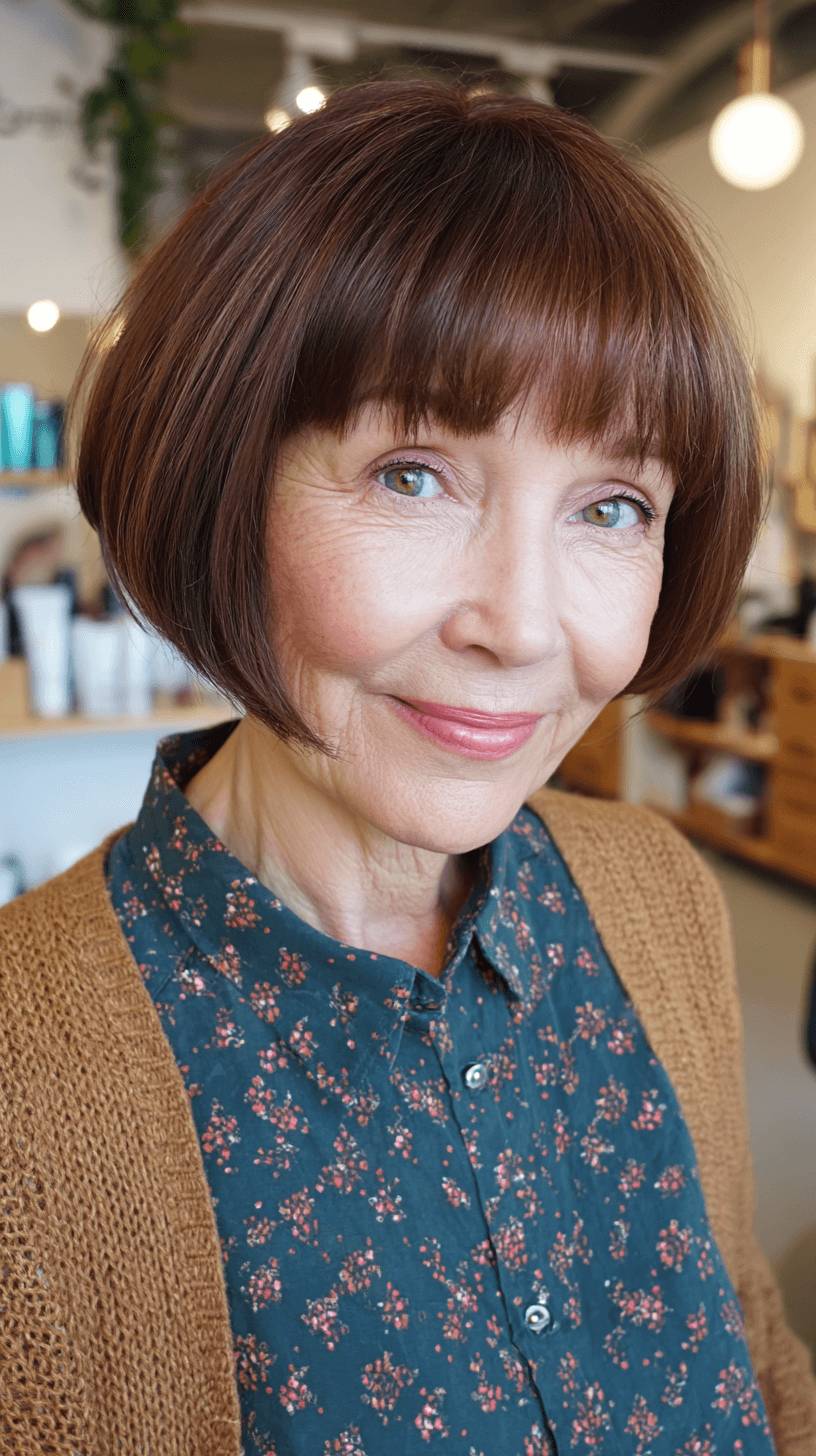 Classic French Rounded Bob with Soft Bangs