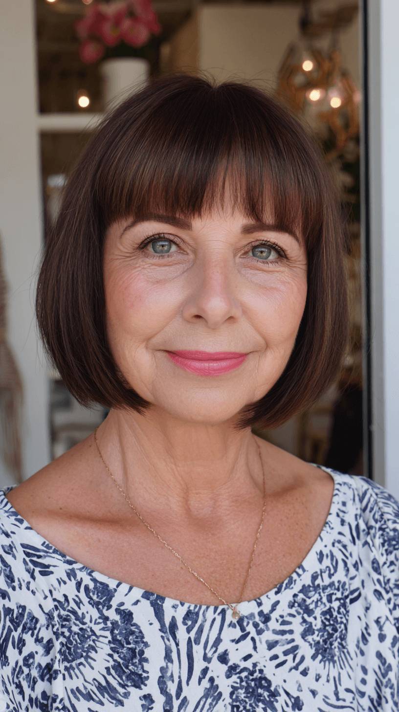 Elegant Classic Bob with Fringe