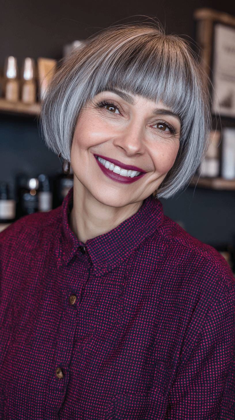 Stylish Blunt Bob with Subtle Highlights