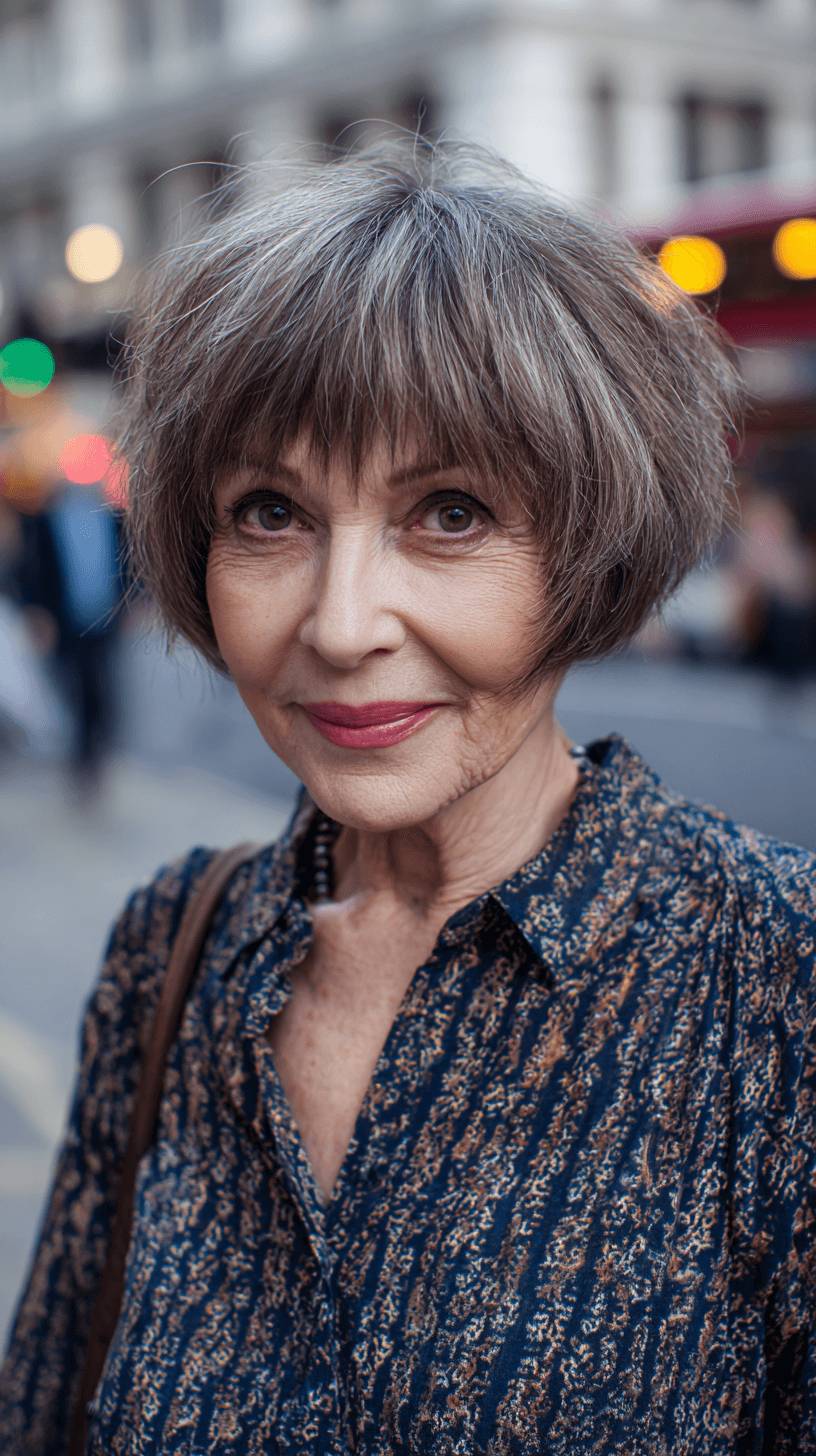 Playful Short Spiky Bob with Soft Fringe