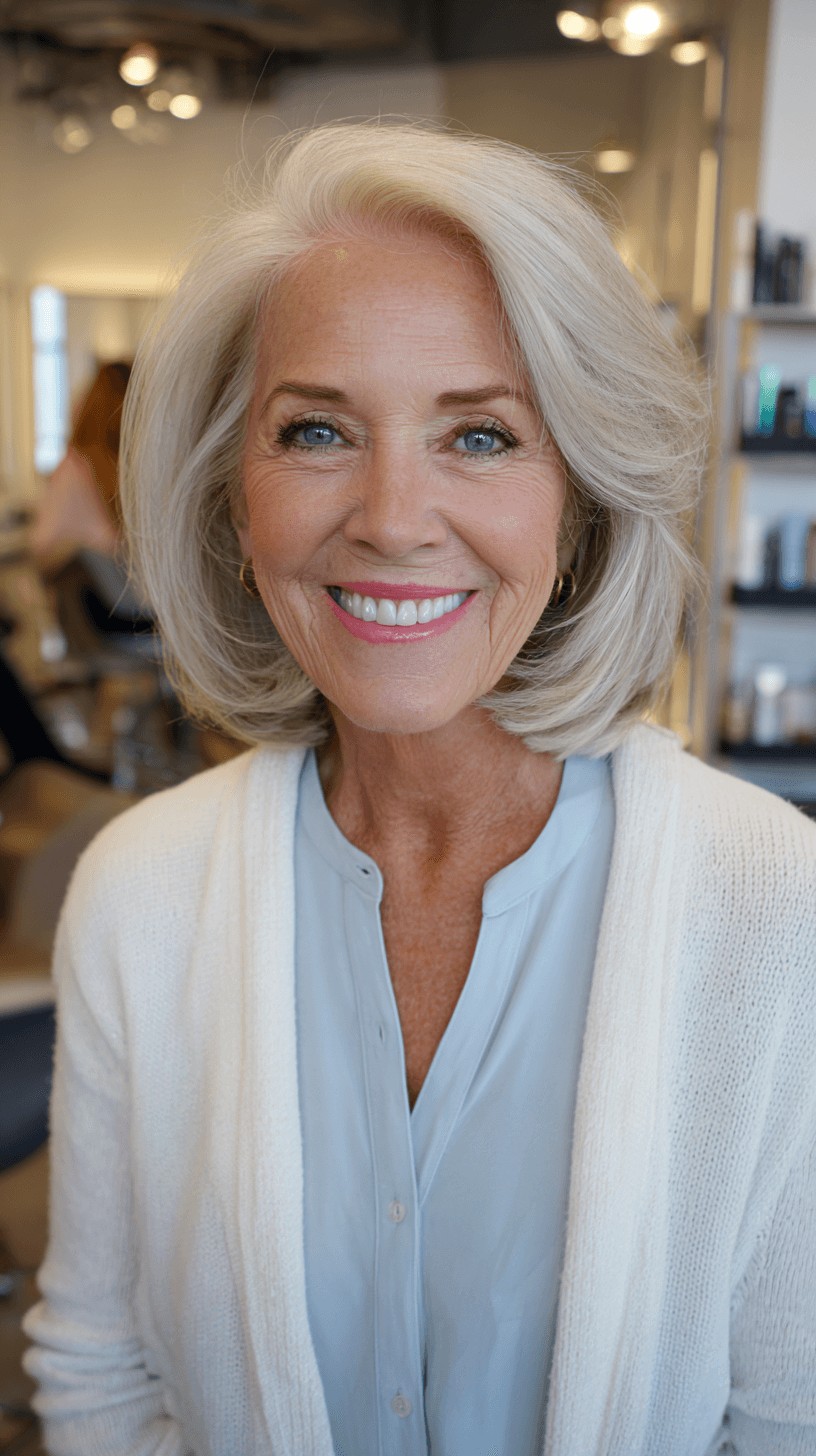 Chic Silver Layered Butterfly Cut with Soft Volume