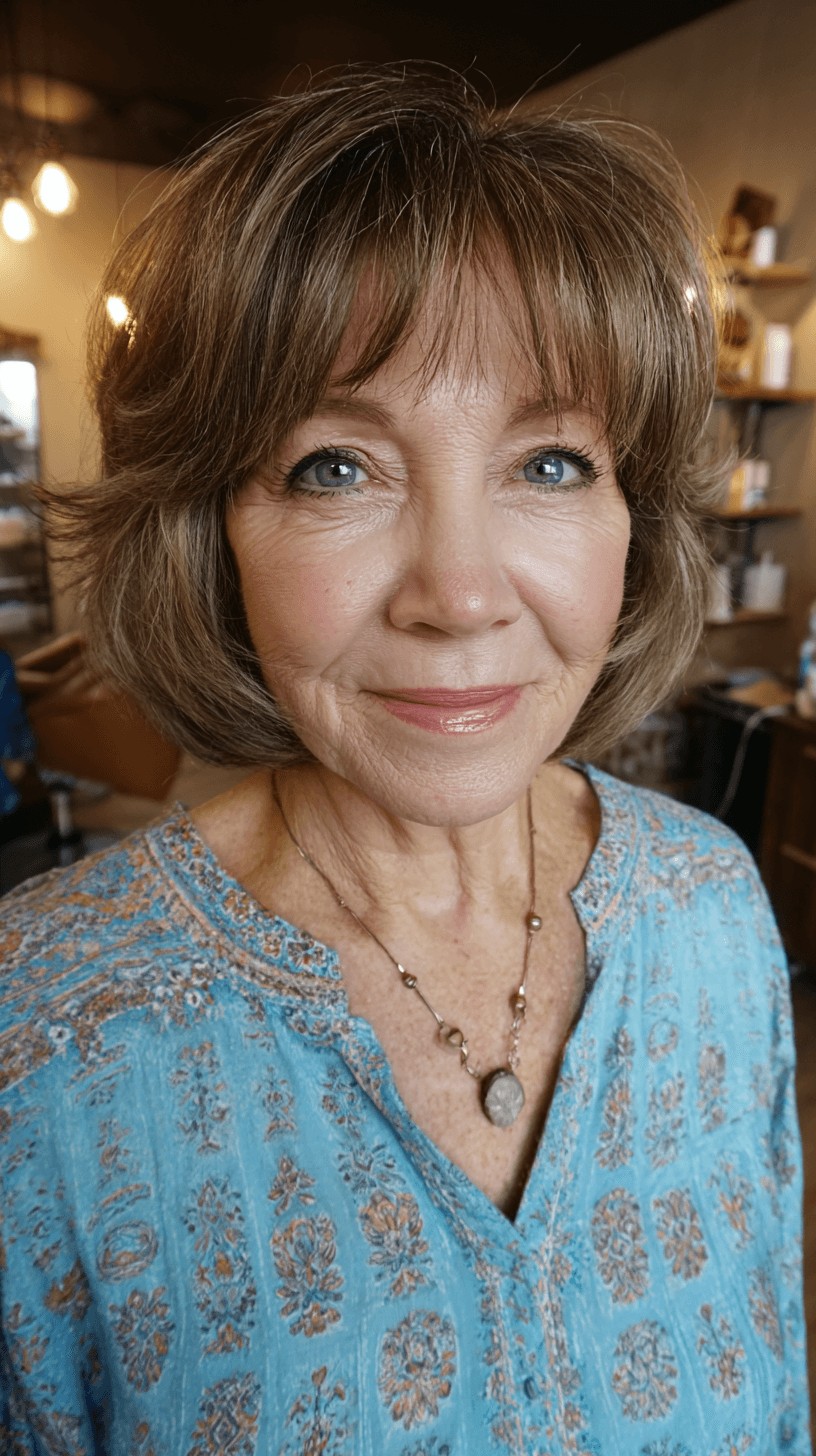 Chic Textured Bob with Soft Bangs