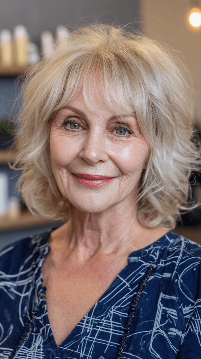 Chic Textured Curly Cut with Soft Face-Framing Layers
