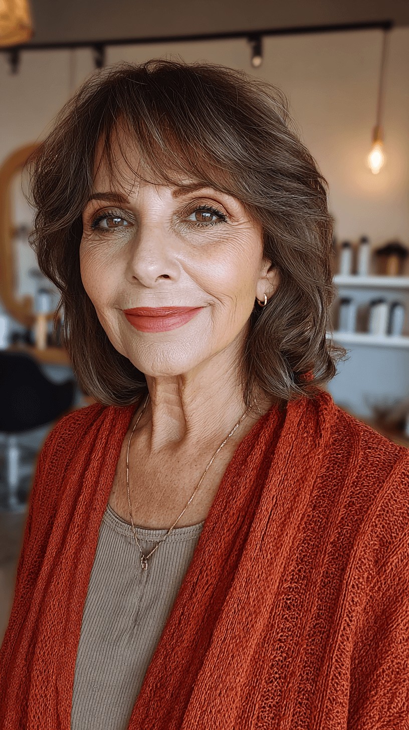 Chic Textured Lob with Soft Volume and Face-Framing Layers