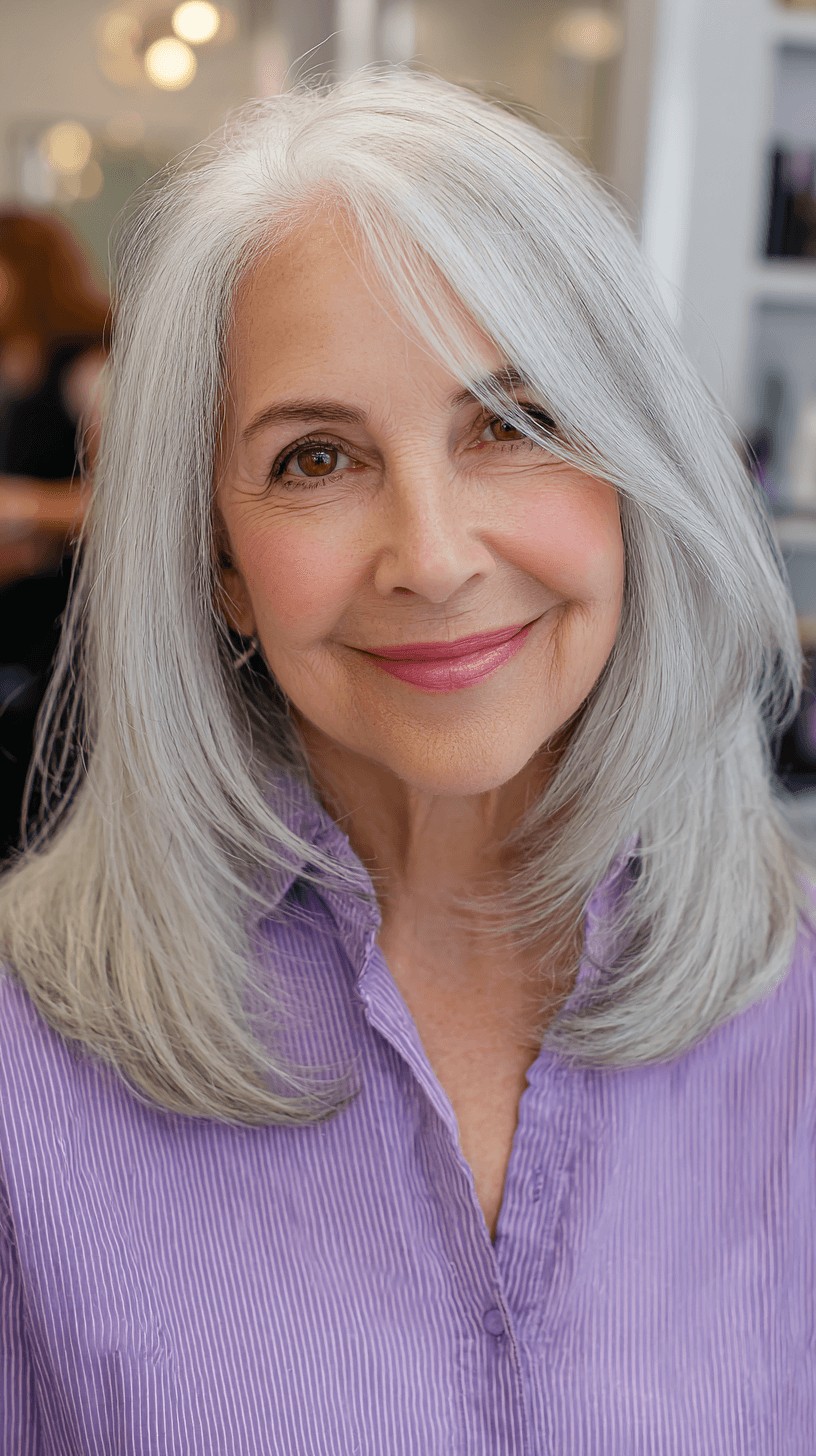 Elegant Long Layered Cut with Face-Framing Highlights
