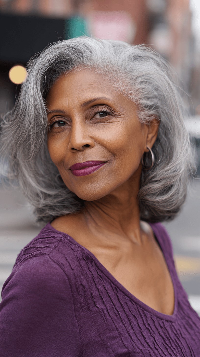 Elegant Silver Butterfly Cut with Soft Waves