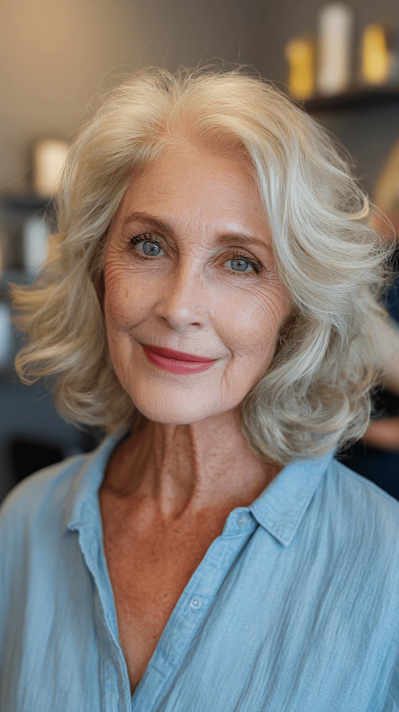 Stylish Textured Lob with Soft Waves