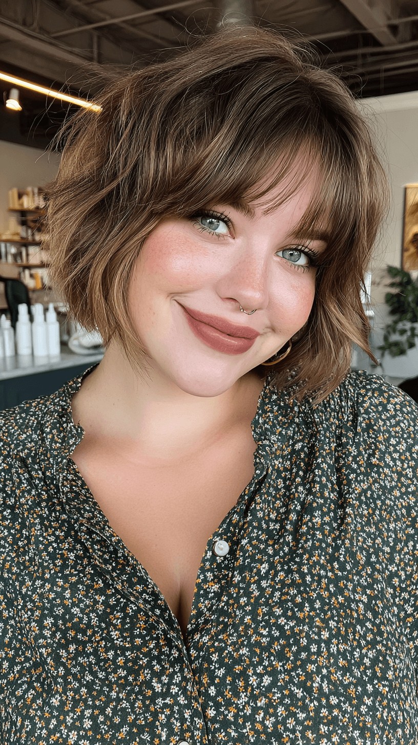 Chic Textured Bob with Soft Bangs